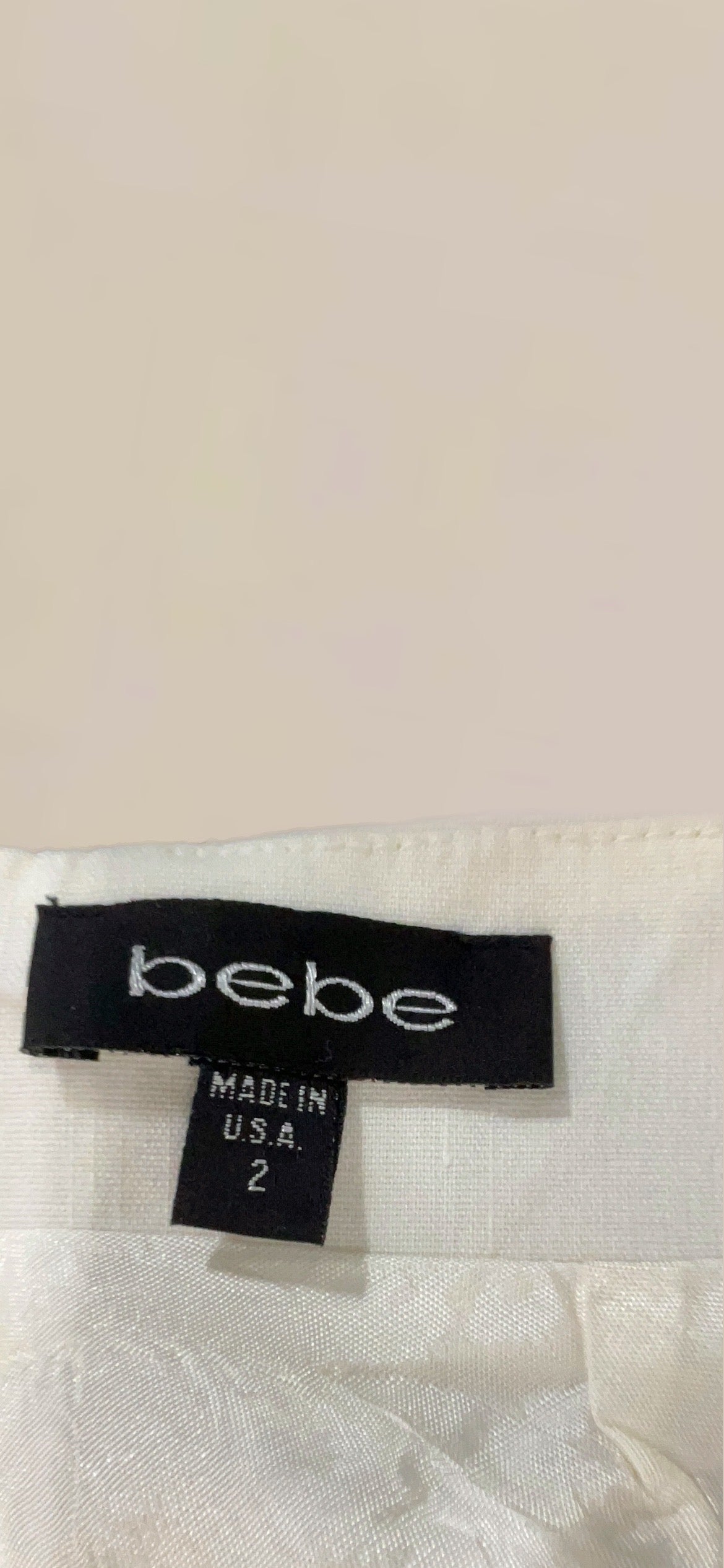 Vintage Bebe White Linen Blend Flounce Mini Skirt | Y2K 2000s Skirt