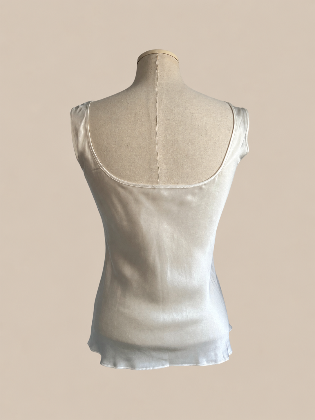 Silky Silk White Silk Tank | Minimalist 90s Silk Shell Top | Luxe Wardrobe Staple