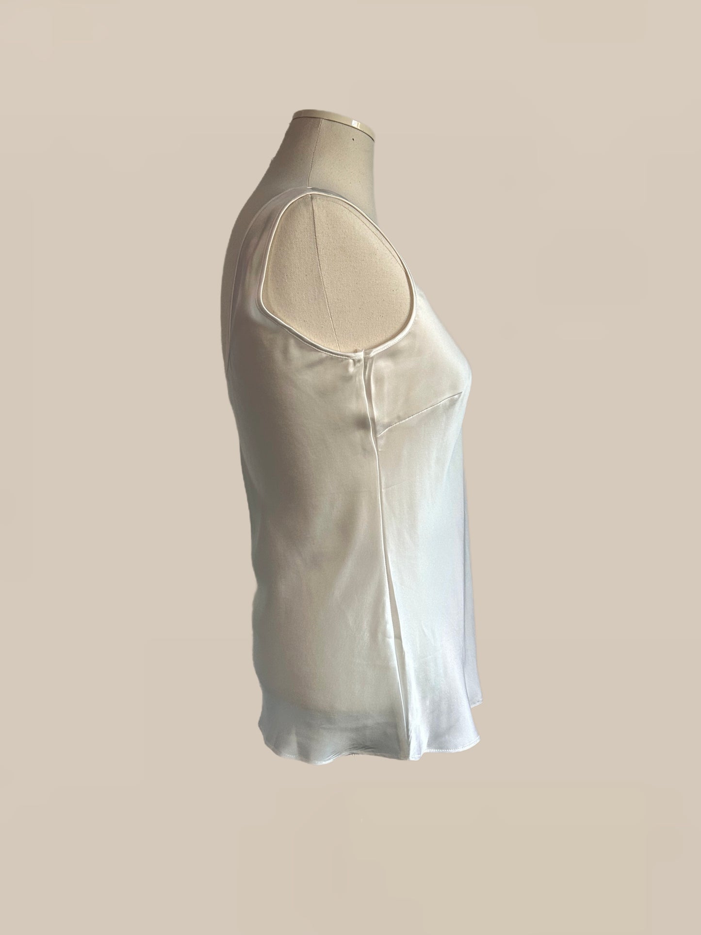 Silky Silk White Silk Tank | Minimalist 90s Silk Shell Top | Luxe Wardrobe Staple