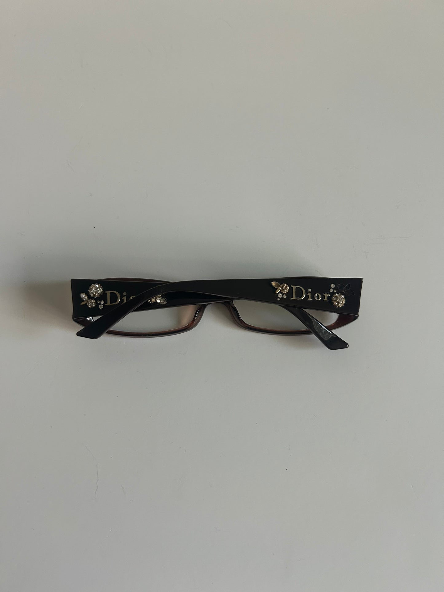 Designer Vintage Rare Christian Dior Rhinestone Floral Eyeglass Frames John Galliano Y2K