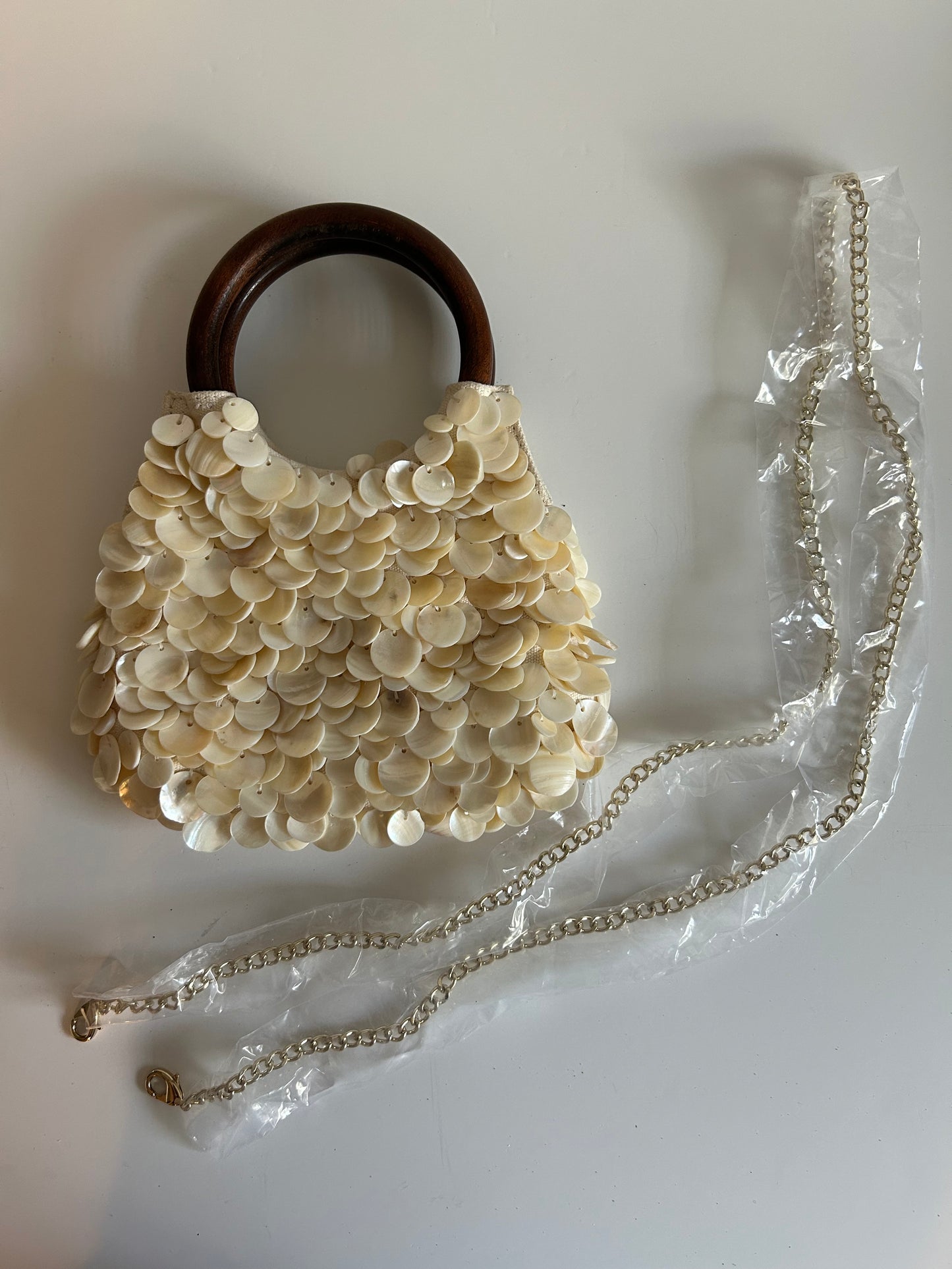 Talbots Mother of Pearl Shell Handbag | Coastal Resort Statement Bag