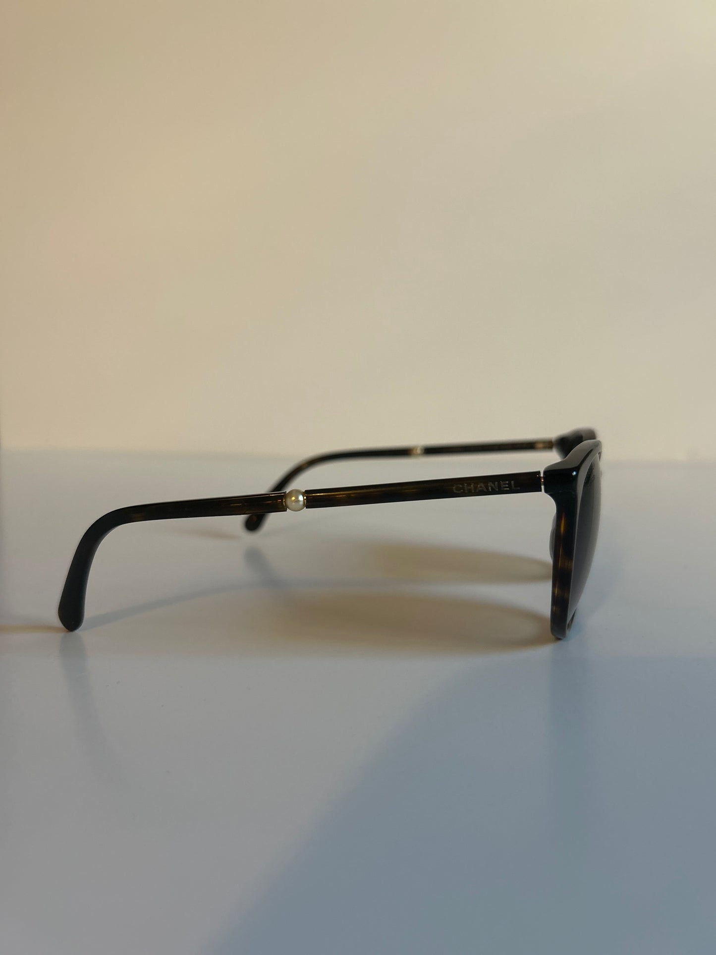Designer Vintage Chanel Acetate Butterfly Pearl Sunglasses