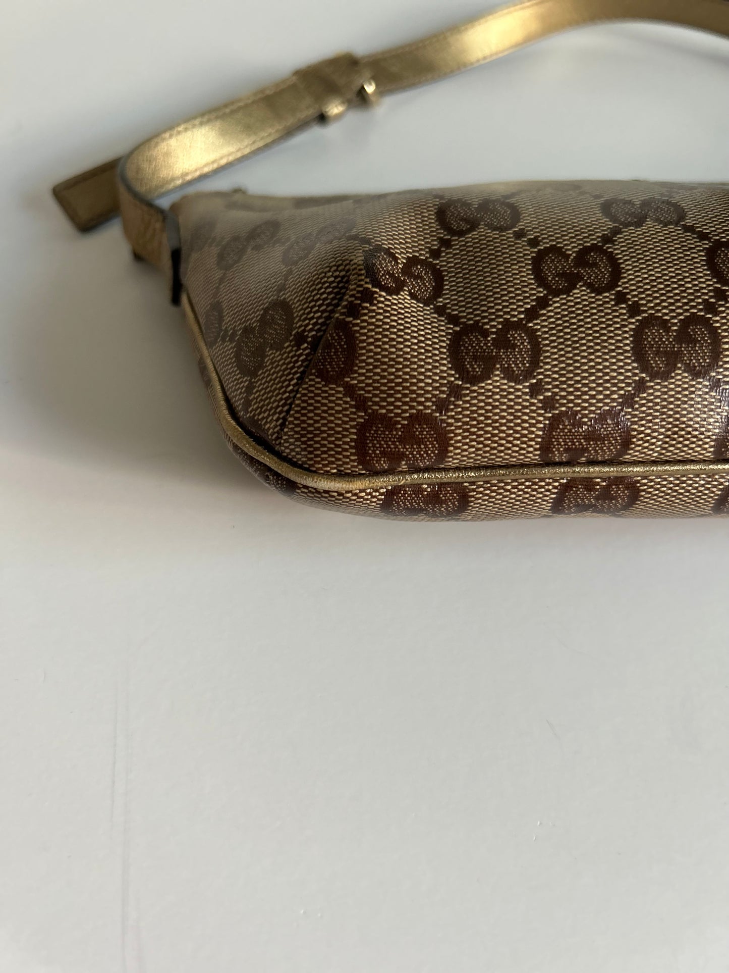 Designer Vintage Gucci GG Crystal Canvas Mini Shoulder Bag | Tom Ford Era Y2K Monogram Pochette