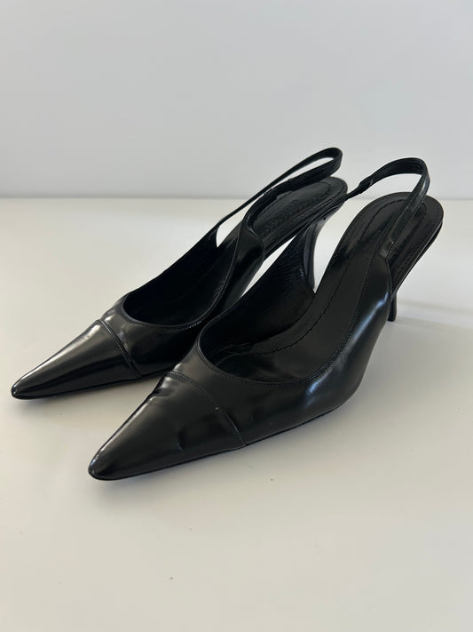 Designer Vintage Gucci Pointed Toe Slingback Heels