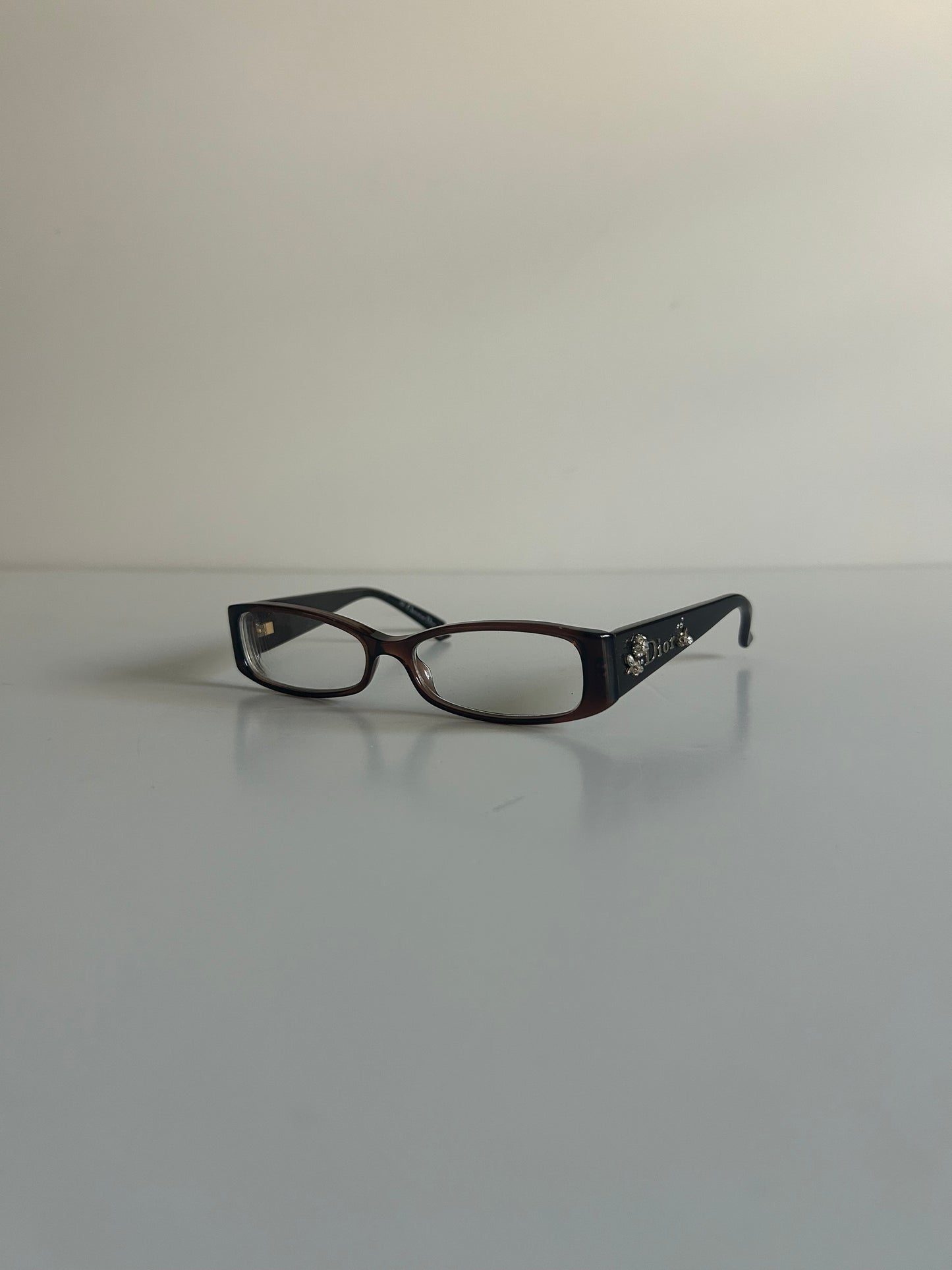 Designer Vintage Rare Christian Dior Rhinestone Floral Eyeglass Frames John Galliano Y2K