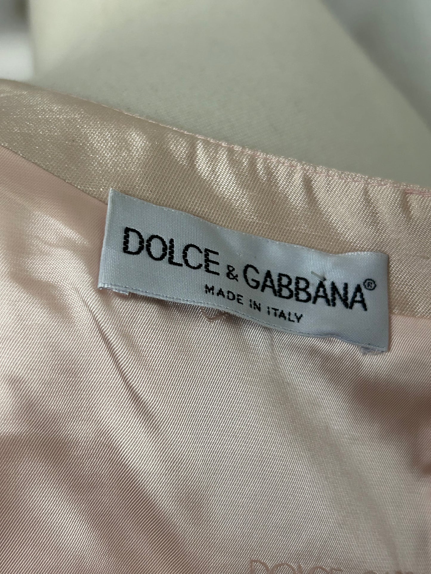 Designer Vintage Dolce & Gabbana Rare Pink Silk Structured Top with Heart Charm Detail