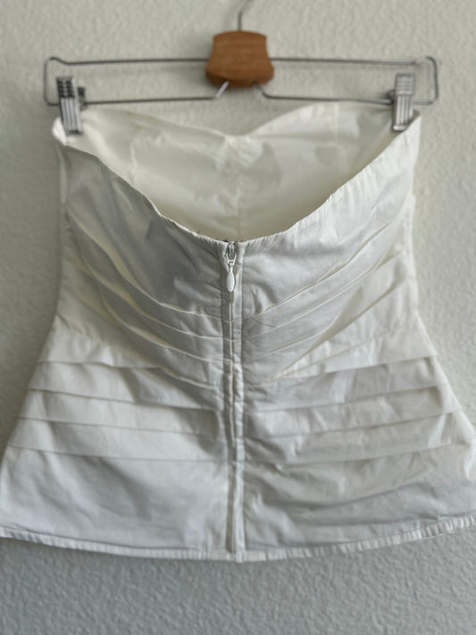 Vintage Sleeveless White Cotton Tube Top