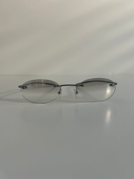 Vintage Gucci Rimless Oval Sunglasses Late 1990s to Early 2000s Tom Ford Era, circa 1998–2003