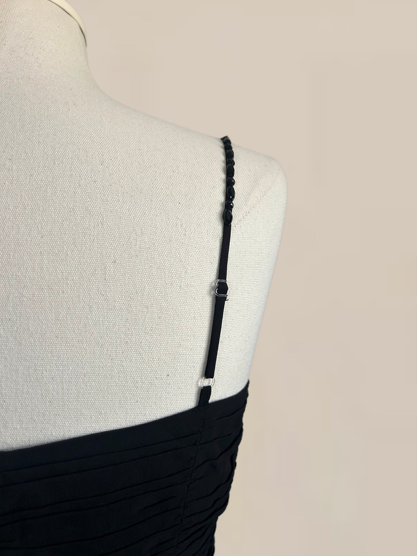 Vintage Bebe Silk Bustier Cami with Beaded Straps | 90s / Y2K Going Out Top