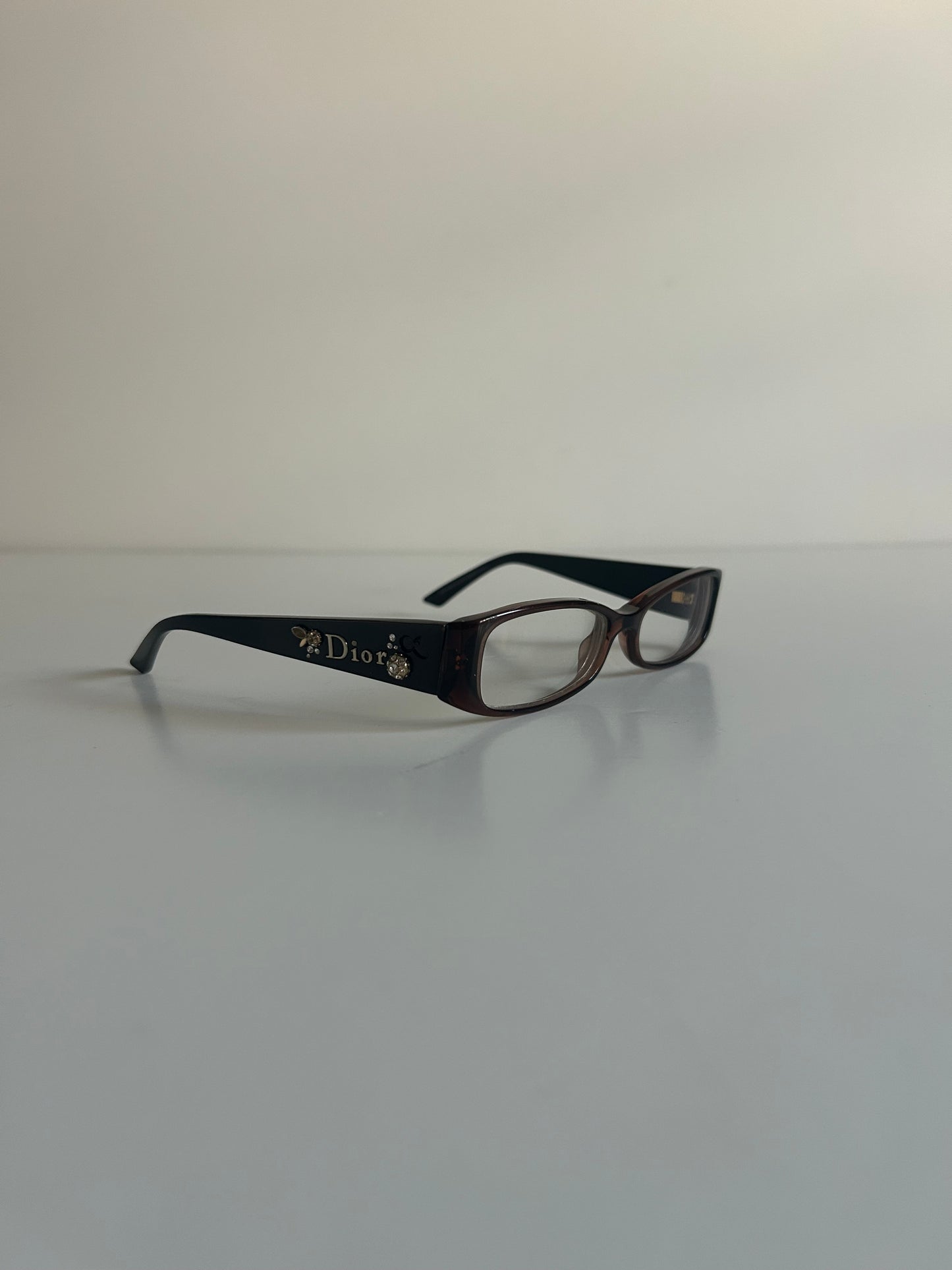 Designer Vintage Rare Christian Dior Rhinestone Floral Eyeglass Frames John Galliano Y2K