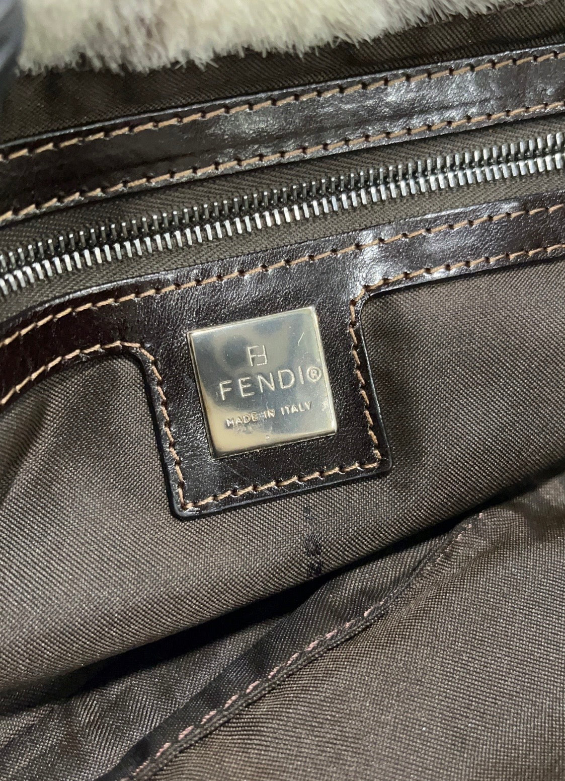 Designer Vintage Fendi Pony Hair Baguette Shoulder Bag | Y2K Spotted Calf Hair FF Buckle Bag