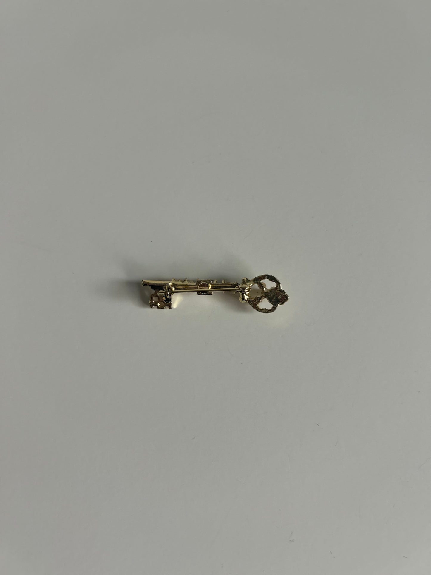 Vintage Pearl & Crystal Key Brooch