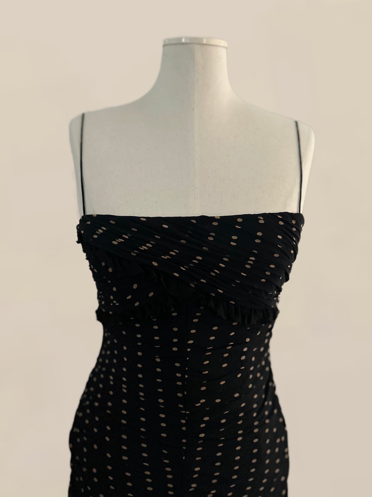 Vintage Cache Silk Polka Dot Dress
