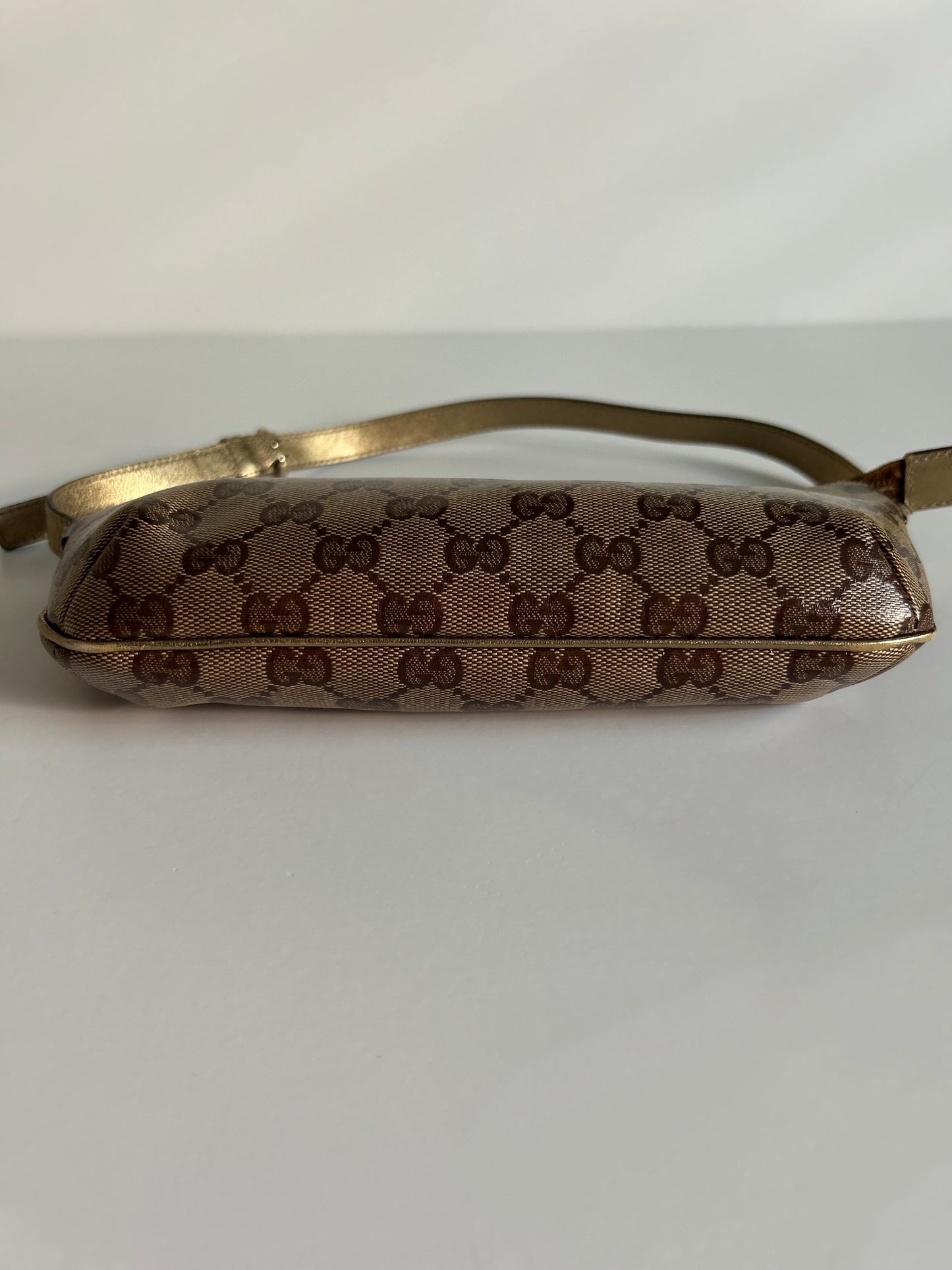 Designer Vintage Gucci GG Crystal Canvas Mini Shoulder Bag | Tom Ford Era Y2K Monogram Pochette