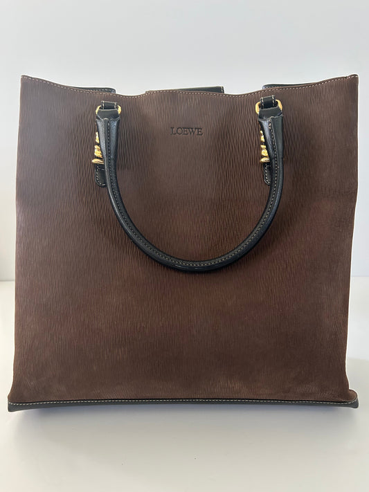 Designer Vintage Leowe Leather and Suede Tote