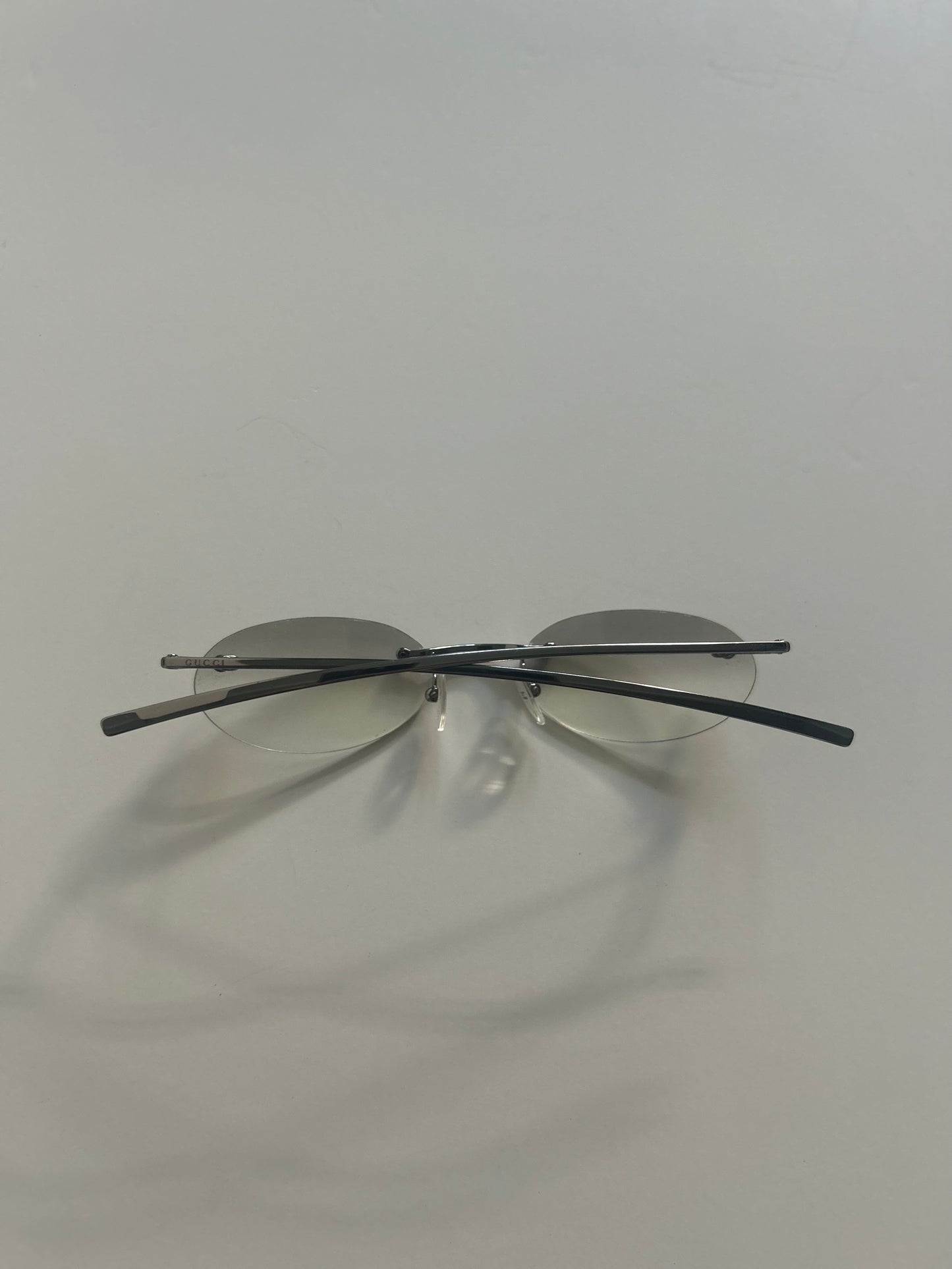 Vintage Gucci Rimless Oval Sunglasses Late 1990s to Early 2000s Tom Ford Era, circa 1998–2003
