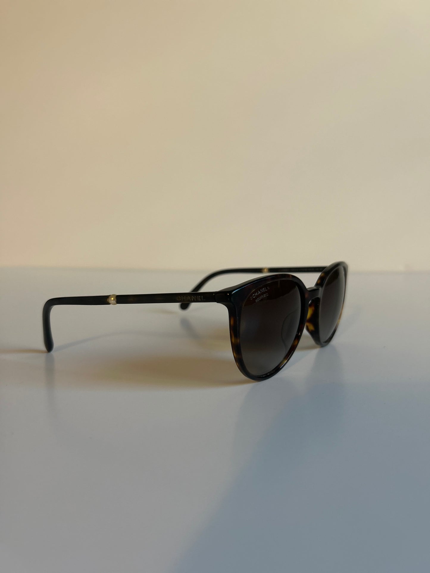 Designer Vintage Chanel Acetate Butterfly Pearl Sunglasses