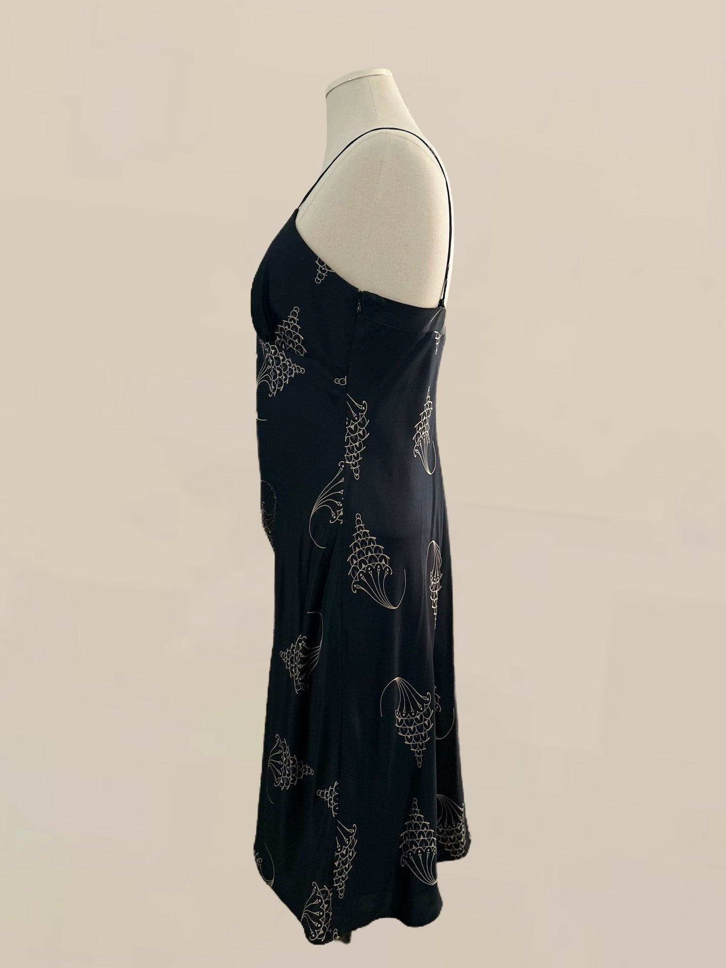 Vintage Laundry by Shelli Segal Silk Dress | Printed Slip Dress | Early 2000s