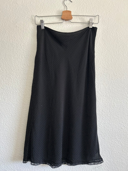 Vintage Silk With Lace Trim Skirt