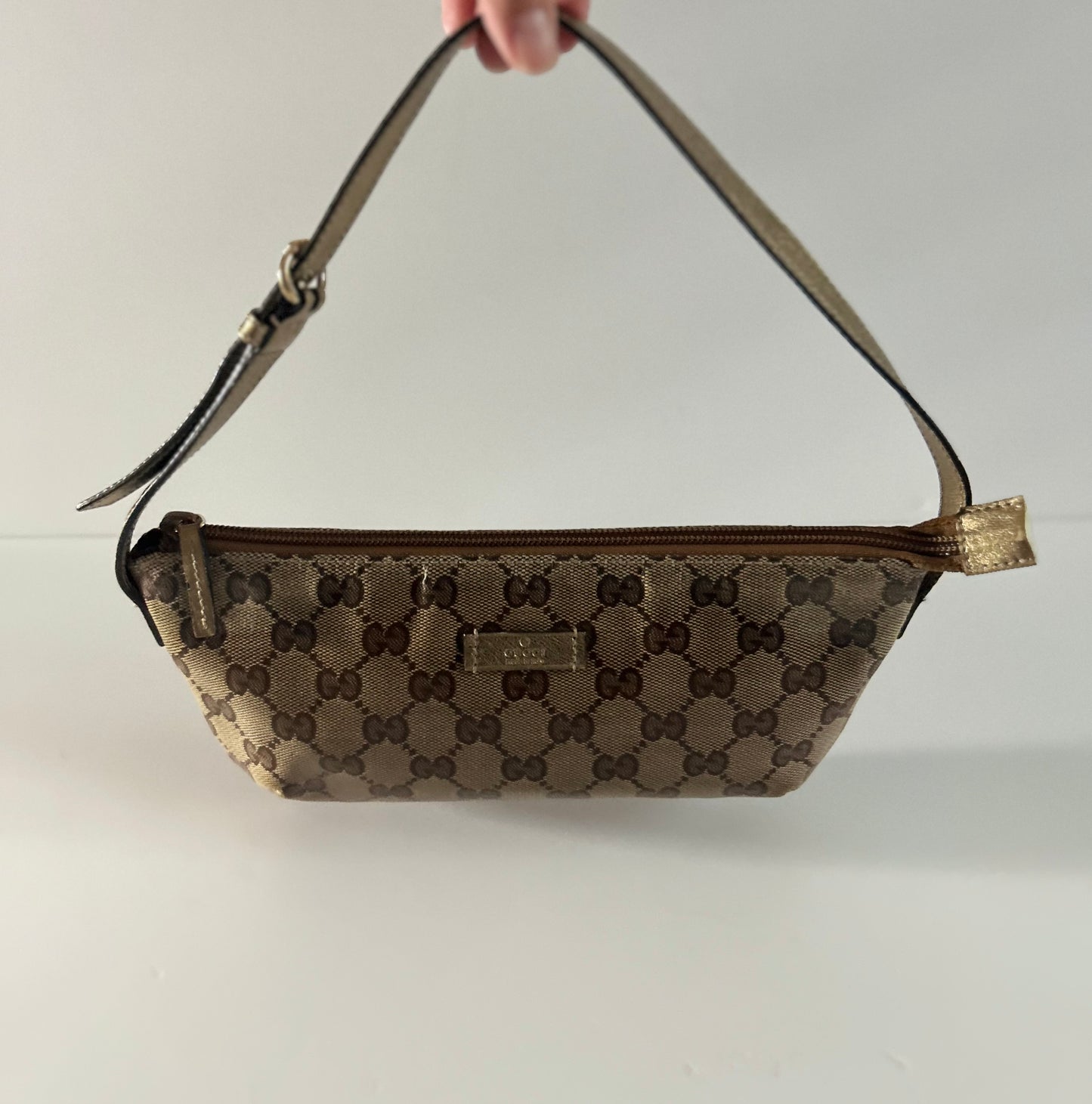 Designer Vintage Gucci GG Crystal Canvas Mini Shoulder Bag | Tom Ford Era Y2K Monogram Pochette