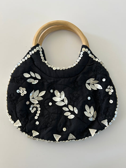 Pre-Loved Cotton Satchel With Shell Designs