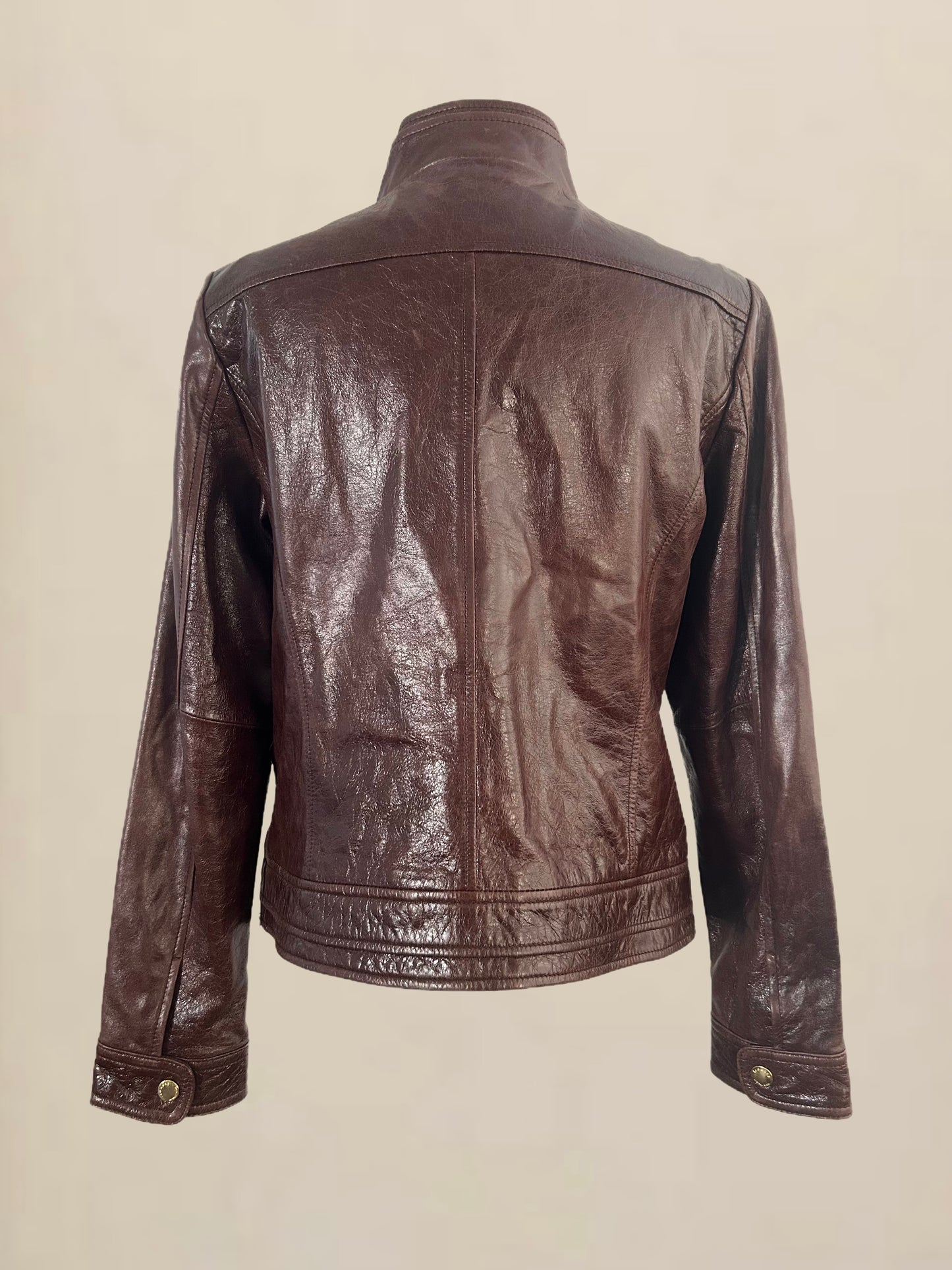 Vintage Laundry by Shelli Segal Brown Leather Jacket (2000s)