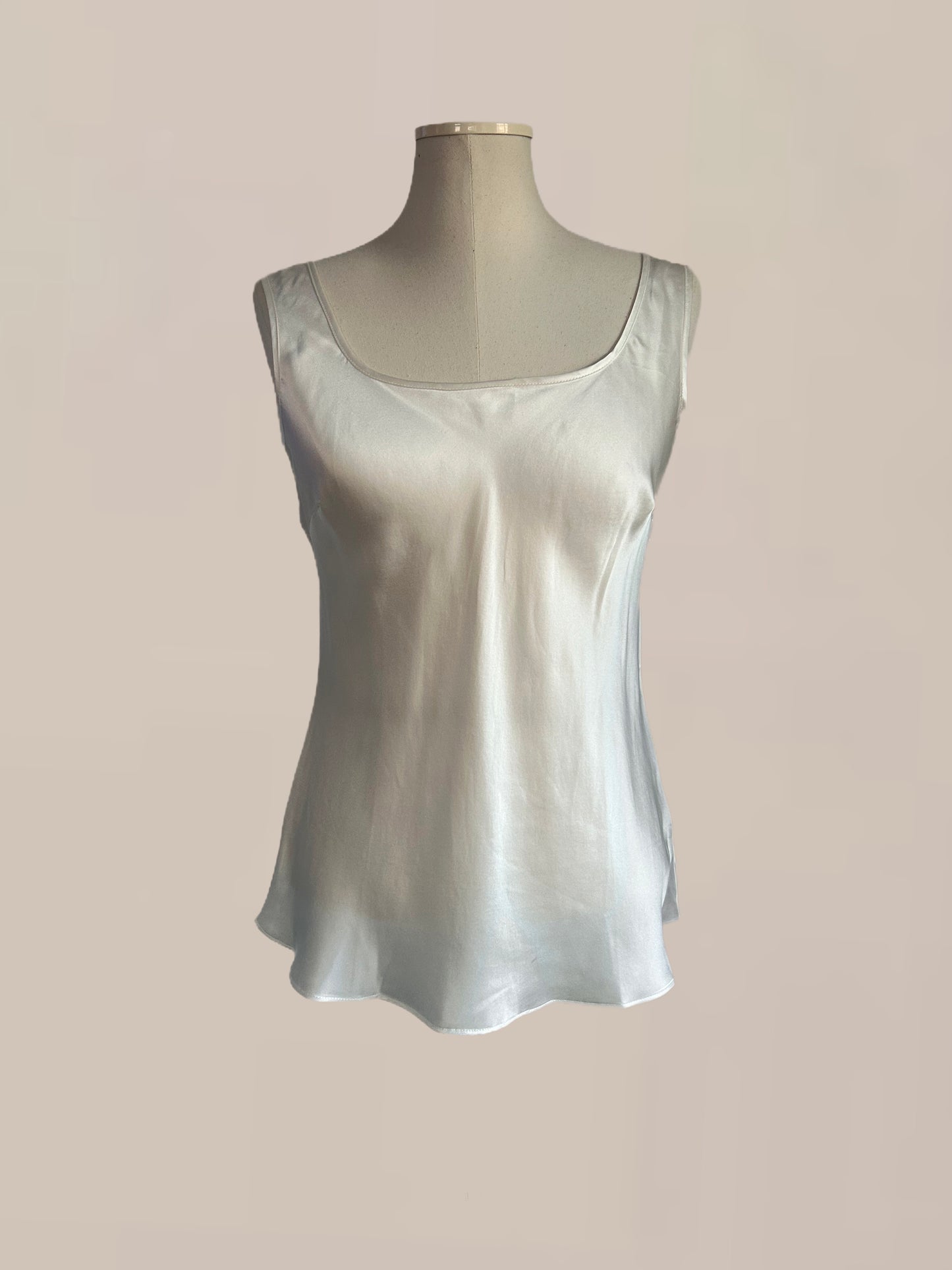 Silky Silk White Silk Tank | Minimalist 90s Silk Shell Top | Luxe Wardrobe Staple