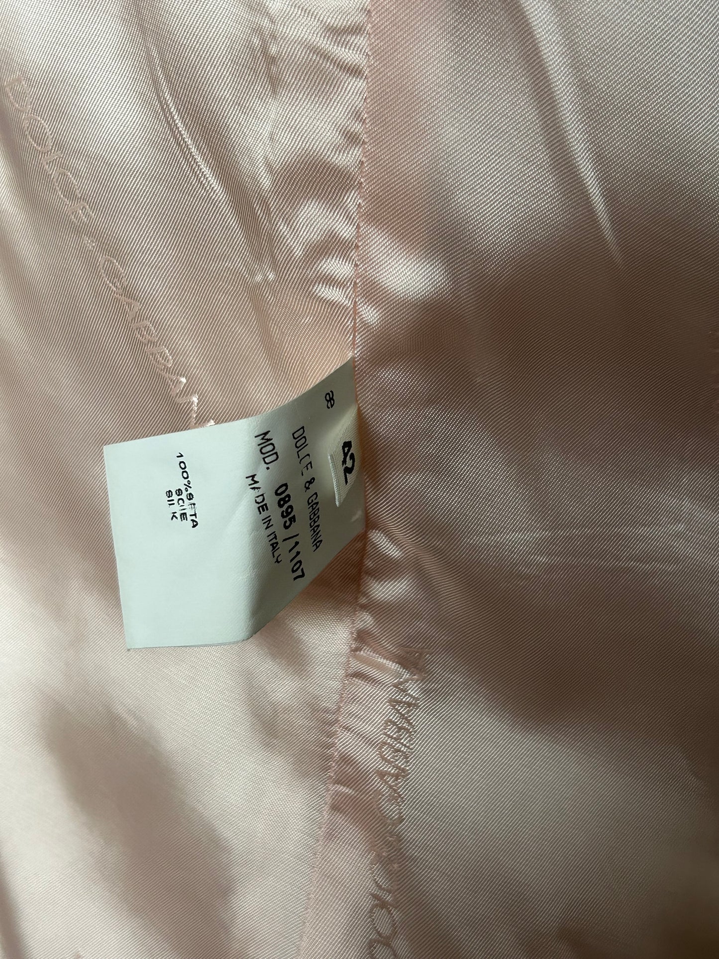 Designer Vintage Dolce & Gabbana Rare Pink Silk Structured Top with Heart Charm Detail