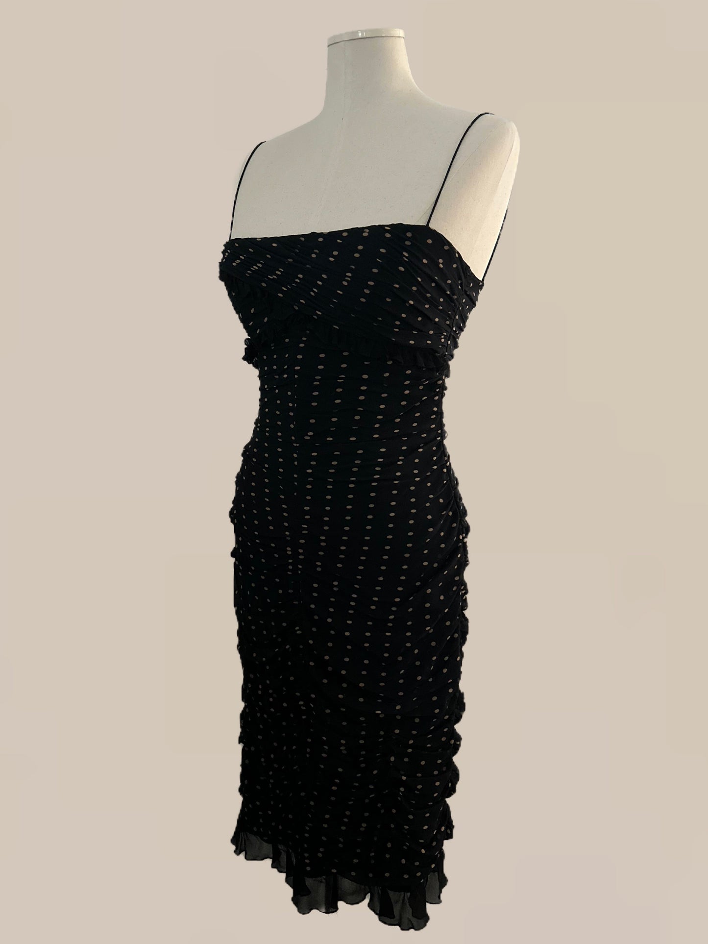 Vintage Cache Silk Polka Dot Dress