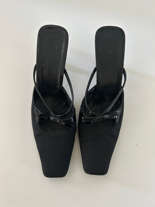 Designer Vintage Prada Square Toe Kitten Heels