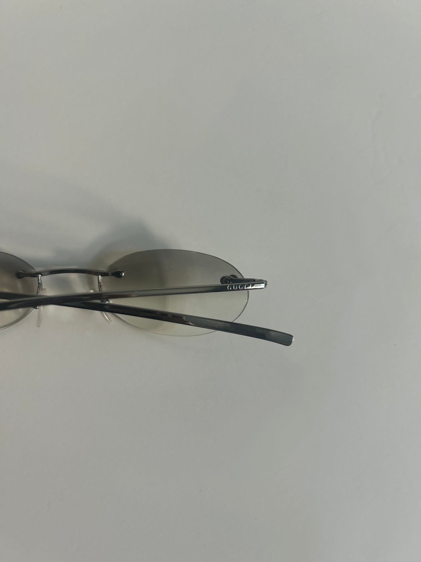 Vintage Gucci Rimless Oval Sunglasses Late 1990s to Early 2000s Tom Ford Era, circa 1998–2003