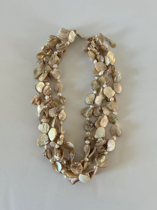 Vintage Multistrand Beaded Pearl Necklace
