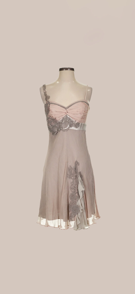 Soft Silk With Lace Dress