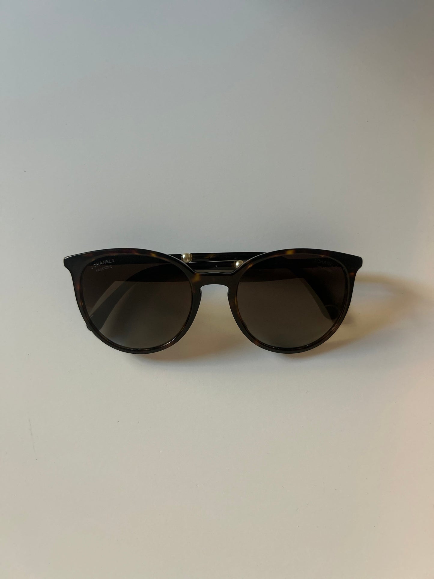 Designer Vintage Chanel Acetate Butterfly Pearl Sunglasses